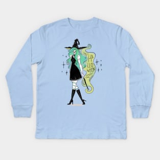 Halloween Witch Kids Long Sleeve T-Shirt